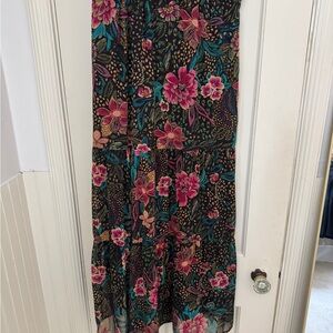Evereve Azalea Black Maxi Skirt with  Floral Design